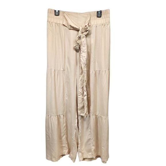 SDEER Women's Large Belted Wide Leg Pants Elastic High Waist Loose Fit Flowy - Picture 1 of 6